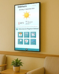 Ein interaktives Info-Display, erstellt mit der FrontFace Digital Signage Software