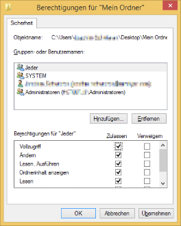 Ordner-Berechtigungen