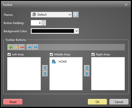 Toolbar Settings
