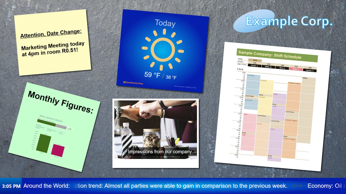 Digital bulletin board for businesses